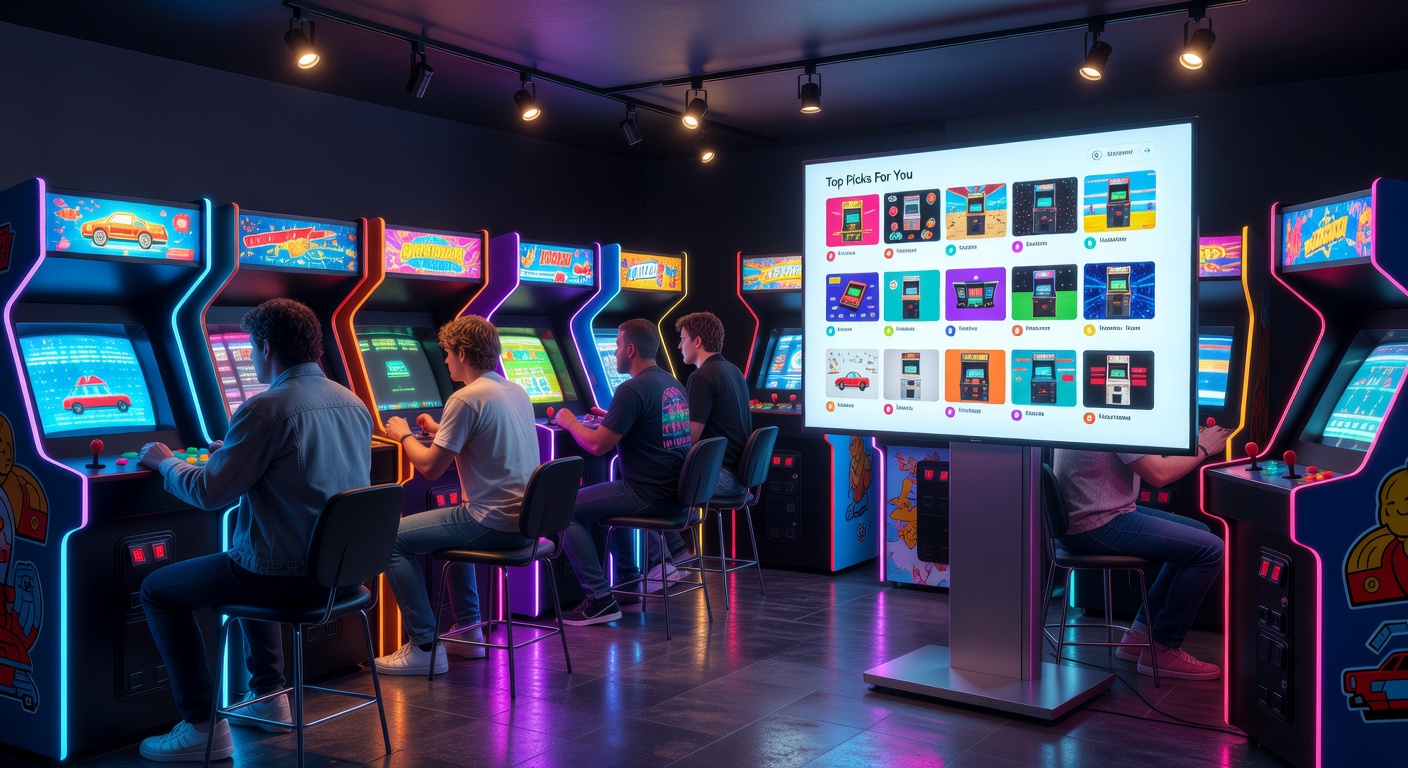 Retro neon arcade room representing a gaming lifestyle show